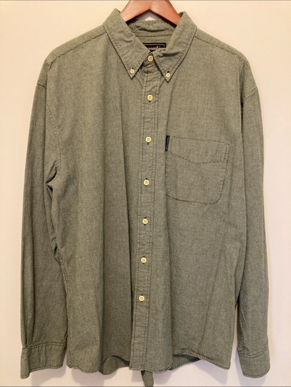 Abercrombie & Fitch Olive Green Button-Down Long Sleeve Shirt